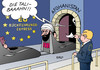 Cartoon: Afghanistan (small) by Erl tagged eu,geberkonferenz,afghanistan,hilfe,gegenleistung,rücknahme,flüchtlinge,sicheres,herkunftsland,taliban,terror,anschläge,angriffe,gefahr,krieg,geisterbahn,karikatur,erl