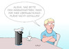 Cartoon: Alexa (small) by Erl tagged politik,innenpolitik,innere,sicherheit,verbrechen,kriminalität,plan,innenminister,sprachassistent,internetfähig,fernseher,kühlschrank,smart,home,daten,auswertung,beweise,datenschutz,aushöhlung,alexa,siri,polizei,karikatur,erl