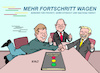 Cartoon: Ampel II (small) by Erl tagged politik,regierung,neu,ampel,koalition,spd,grüne,fdp,praesentation,koalitionsvertrag,vorteil,liberale,nachteil,robert,habeck,olaf,scholz,christian,lindner,handschlag,tisch,fortschritt,karikatur,erl