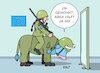 Cartoon: Anprobe (small) by Erl tagged politik,krieg,angriff,überfall,wladimir,putin,russland,ukraine,reaktion,eu,stärkung,militär,abwehr,verteidigung,selbstständigkeit,anprobe,kleidung,europa,stier,spiegel,karikatur,erl