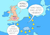 Cartoon: April (small) by Erl tagged politik,brexit,großbritannien,gb,uk,austritt,eu,europäische,union,theresa,may,premierministerin,vertrag,erste,zweite,dritte,abstimmung,parlament,niederlage,ungewissheit,no,deal,chaos,zweites,referendum,termin,29,märz,verschiebung,12,april,22,mai,unterhaus,abstimmungen,alternativen,ablehnung,aprilscherz,erster,karikatur,erl