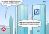 Cartoon: Arbeitslosigkeit Deutsche Bank (small) by Erl tagged arbeitslosigkeit,bundesagentur,für,arbeit,arbeitsagentur,zahlen,rekordtief,kunden,wenig,deutsche,bank,entlassungen,stellen,streichung,kahlschlag,einschnitte,arbeitslose,john,cryan,karikatur,erl