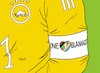 Cartoon: Armbinde (small) by Erl tagged politik,sport,fußball,weltmeisterschaft,wm,katar,2022,menschenrechte,demokratie,pressefreiheit,meinungsfreiheit,gleichberechtigung,katastrophe,protest,mannschaften,kapitänsbinde,one,love,verbot,fifa,dfb,torhüter,manuel,neuer,nationalmannschaft,ausscheiden,vorrunde,blamage,karikatur,erl