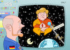 Cartoon: Astro-Angela (small) by Erl tagged politik,bundeskanzlerin,angela,merkel,fragestunde,befragung,bundestag,abgeordnete,bundestagsabgeordnete,frage,antwort,kontakt,bodenhaftung,abgehobenheit,unten,oben,all,weltall,astronaut,alexander,gerst,flug,rakete,raumstation,iss,blick,fenster,erde,mond,sterne,karikatur,erl