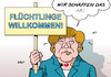 Cartoon: Asylgesetz (small) by Erl tagged flüchtlinge,europa,eu,deutschland,bundeskanzlerin,angela,merkel,willkommen,wir,schaffen,das,protest,cdu,csu,rechts,änderung,asylgesetz,abschreckung,anreize,sachleistung,karikatur,erl