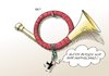 Cartoon: Aufholjagd (small) by Erl tagged spd,wahlkampf,umfragetief,kanzlerkandidat,peer,steinbrück,pannen,aufholjagd,horn