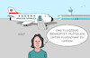 Cartoon: Baerbock (small) by Erl tagged politik,außenministerin,annalena,baerbock,regierungsflieger,flugzeug,panne,abbruch,reise,landung,kerosin,klima,klimawandel,flugscham,karikatur,erl