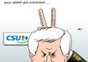 Cartoon: Bald kommt der Osterhase (small) by Erl tagged csu,fdp,streit,meinung,position,unterschied,politik,schlecker,transfergesellschaft,betreuungssgeld,herdprämie,kita,kindertagesstätte,kinderkrippe,ausbau,seehofer,horst,ministrepräsident