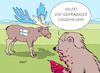 Cartoon: Bedrohung für den Bären (small) by Erl tagged politik,krieg,angriff,überfall,russland,ukraine,reaktion,finnland,beitritt,nato,wladimir,putin,bedrohung,ungeheuer,elch,fressen,bär,karikatur,erl