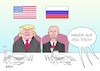 Cartoon: Bei den beiden weiß man nie ... (small) by Erl tagged politik,helsinki,treffen,präsident,donald,trump,usa,russland,wladimir,putin,weltpolitik,nationalismus,rechtspopulismus,gefahr,demokratie,aushebeln,tricks,tricksereien,verdacht,wahlkampf,einflussnahme,social,media,facebook,unberechenbarkeit,heimlichkeiten,karikatur,erl