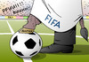 Cartoon: Bein des Anstoßes (small) by Erl tagged fifa,korruption,schmiergeld,sumpf,präsident,joseph,blatter,wiederwahl,amtszeit,teufel,engel,bocksbein,pferdefuß,fußball,weltverband,verband,anstoß,anstößig,karikatur,erl