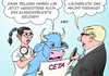 Cartoon: Belgien CETA (small) by Erl tagged ceta,freihandelsabkommen,eu,kanada,unterschrift,blockade,belgien,sieben,jahre,vorbereitung,geheim,verhandlungen,zoelle,handel,wachstum,verbraucherschutz,umweltschutz,schiedsgerichte,konzerne,investitionen,schutz,kleingedrucktes,europa,stier,karikatur,erl