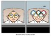 Cartoon: Besser drauf durch Sport (small) by Erl tagged euro,krise,schulden,nachrichten,schlecht,stimmung,depression,olympia,olympische,spiele,london,2012,sport,ablenkung,freude,fernsehen,tv,ringe