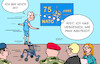 Cartoon: Biden will s wissen! (small) by Erl tagged politik,militär,bündnis,verteidigung,nato,geburtstag,75,jahre,feier,gast,usa,präsident,joe,biden,diskussion,alter,auftritt,tv,duell,katastrophal,festhalten,kandidatur,präsidentschaft,beweis,fitness,demenz,gedächtnis,rollator,karikatur,erl