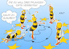 Cartoon: Bienen (small) by Erl tagged politik,biene,bienen,bienensterben,milbe,pflanzengifte,neonikotinoide,eu,verbot,umwelt,umweltschutz,ökologie,natur,pflanzen,tiere,bestäubung,nahrung,mensch,arbeitsbiene,honigbiene,schwänzeltanz,information,karikatur,erl