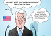 Cartoon: Bill Clinton (small) by Erl tagged usa,präsidentschaftswahl,wahl,präsident,präsidentin,nominierung,demokraten,hillary,clinton,ehemann,bill,amtszeit,sex,affäre,praktikantin,angst,praktikant,rede,karikatur,erl