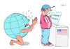 Cartoon: Bitte bitte! (small) by Erl tagged politik,wahl,usa,entscheidung,präsident,donald,trump,republikaner,herausforderer,joe,biden,demokraten,welt,hoffnung,bitte,flehen,erlösung,karikatur,erl