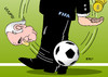 Cartoon: Blatter-Rücktritt (small) by Erl tagged fifa,fußball,weltverband,verband,korruption,bestechung,verhaftung,kriminaltät,geld,gier,geldgier,geldmaschine,gewinn,profit,umsatz,weltmeisterschaft,vergabe,russland,katar,rücktritt,präsident,joseph,blatter,kopf,sport,spiel,karikatur,erl