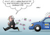 Cartoon: Blatter (small) by Erl tagged fifa,fußball,verband,welt,sport,ex,präsident,sepp,blatter,verdacht,korruption,bereicherung,geld,millionen,ermittlungen,untersuchung,polizei,auto,nase,golg,golden,karikatur,erl