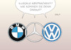 Cartoon: BMW Daimler VW (small) by Erl tagged politik,automobil,auto,autobauer,autokonzerne,bmw,daimler,volkswagen,vw,vorwurf,illegale,absprachen,abgas,abgasreinigung,eu,wettbewerbshüter,kartellverfahren,karikatur,erl