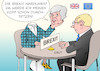 Cartoon: Brexit (small) by Erl tagged politik,großbritannien,gb,uk,brexit,austritt,eu,europäische,union,verhandlung,kompliziert,schwierig,grenze,irland,nordirland,rechte,bürger,freihandelszone,zollunion,hart,weich,hardliner,jacob,rees,mogg,brexeteers,sabotage,strategie,premierministerin,theresa,may,kopf,rollen,durchsetzen,karikatur,erl