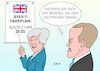 Cartoon: Brexit Verschiebung (small) by Erl tagged politik,brexit,großbritannien,gb,uk,austritt,eu,europäische,union,premierministerin,theresa,may,vertrag,abstimmung,parlament,niederlage,ungewissheit,ungeordneter,chaos,zweites,referendum,plan,nachverhandlung,besuch,brüssel,ratspräsident,donald,tusk,verschiebung,deutsche,bahn,verspätungen,karikatur,erl