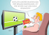 Cartoon: Bundesliga (small) by Erl tagged politik,sport,fußball,bundesliga,winterpause,ende,fernsehen,sportschau,bewegung,bewegungsmangel,bier,chips,karikatur,erl