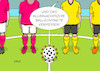 Cartoon: Bundesliga (small) by Erl tagged politik,corona,pandemie,virus,kontaktverbot,lockdown,lockerungen,neustart,fußball,bundesliga,hygiene,konzept,test,ballkontakte,karikatur,erl