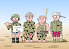 Cartoon: Bundeswehr (small) by Erl tagged politik,bundeswehr,ausrüstung,mängel,einsatz,nato,ausland,auslandseinsätze,risiko,verteidigungsministerin,ursula,von,der,leyen,cdu,flug,litauen,transportflugzeug,a400m,schaden,panne,soldat,soldaten,karikatur,erl