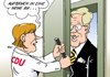 Cartoon: CDU Aufbruch (small) by Erl tagged cdu,klausur,tagung,kiel,aufbruch,zukunft,bundeskanzlerin,angela,merkel,bundespräsident,christian,wulff,affäre,reisen,kredit,mailbox,amt,schaden,rückhalt,rücktritt