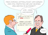 Cartoon: CDU Corona Notfallplan (small) by Erl tagged politik,cdu,suche,vorsitz,kandidaten,armin,laschet,friedrich,merz,norbert,röttgen,corona,virus,pandemie,verschiebung,april,dezember,zweite,welle,notfallplan,annegret,kramp,karrenbauer,akk,karikatur,erl