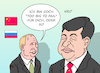 Cartoon: Credit Russie (small) by Erl tagged politik,besuch,xi,jinping,staatschef,china,russland,wladimir,putin,abhängigkeit,unterstützung,finanzen,bankenkrise,banken,schweiz,übernahme,credit,suisse,ubs,bank,systemrelevant,karikatur,erl