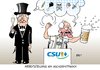 Cartoon: CSU (small) by Erl tagged csu,aschermittwoch,politisch,bier,zelt,rede,horst,seehofer,bundespräsident,amtierend,ersatz,christian,wulff,rücktritt,zurückhaltung,arbeitsteilung,edmund,stoiber,deftig,derb,fastenzeit,bayern,partei,politik