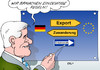 Cartoon: CSU (small) by Erl tagged eu,freizügigkeit,arbeitnehmer,rumänien,bulgarien,csu,ängste,zuwanderung,armut,migration,armutsmigration,export,märkte,frei,einbahnstraße,horst,seehofer,bayern,deutschland,karikatur,erl