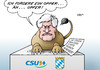 Cartoon: CSU Oppermann (small) by Erl tagged regierung,regierungskoalition,große,koalition,cdu,csu,spd,fall,edathy,information,weitergabe,rücktritt,friedrich,plaudern,oppermann,rache,opfer,bayern,ministerpräsident,horst,seehofer,löwemisstrauen