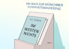 Cartoon: Das Buch zur SiKo (small) by Erl tagged politik,münchner,sicherheitskonferenz,diskussion,reden,welt,probleme,konflikte,krisen,lösung,beitrag,westen,westlessness,streit,uneinigkeit,usa,nato,eu,fazit,resümee,buch,im,nichts,neues,erich,maria,remarque,karikatur,erl