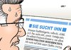 Cartoon: De Maiziere (small) by Erl tagged verteidigungsminister,thomas,de,maiziere,drohne,euro,hawk,projkt,scheitern,kommunikation,desaster,rücktritt,forderung,bundeskanzlerin,angela,merkel,einsam,kontaktanzeige