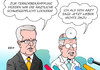 Cartoon: De Maiziere (small) by Erl tagged innenminister,thomas,de,maiziere,vorschlag,terrorbekämpfung,terror,terrorismus,islamismus,is,lockerung,ärztliche,schweigepflicht,arzt,schweigen,sicherheit,freiheit,straftaten,verfolgung,verfolgungswahn,interview,karikatur,erl