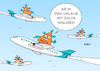 Cartoon: Delta-Airlines (small) by Erl tagged politik,corona,virus,pandemie,sorge,herbst,vierte,welle,delta,variante,urlaub,reisen,tourismus,flugverkehr,flugzeug,fluglinie,airlines,karikatur,erl