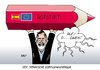 Cartoon: Der spanische Hoffnungsträger (small) by Erl tagged spanien,wahl,sieg,mariano,rajoy,partido,popular,volkspartei,konservativ,verlust,sozialisten,psoe,arbeitslosigkeit,immobilien,blase,verschuldung,sparkurs,eu,europa,rotstift,hoffnung