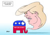 Cartoon: Der Zauberlehrling (small) by Erl tagged usa präsidentschaft vorwahlen super tuesday republikaner donald trump elefant der zauberlehrling gedicht goethe geister rufen gefahr karikatur erl