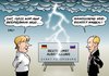 Cartoon: deutsch-russisches Klima (small) by Erl tagged deutschland,russland,verhältnis,beziehungen,anspannung,problem,ausstellung,beutekunst,sankt,petersburg,rede,begrüßung,handschlag,verzicht,bundeskanzlerin,angela,merkel,präsident,wladimir,putin,gewitter,blitz,unwetter,wetter,klima,bronzezeit