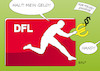 Cartoon: DFL (small) by Erl tagged politik,sport,fußball,bundesliga,dfl,gericht,urteil,beteiligung,kosten,polizeieinsatz,spiel,risiko,hoch,fußballspiel,bundesligaspiel,fans,hooligans,gewalt,ausschreitungen,hansestadt,bremen,klage,justiz,polizei,euro,karikatur,erl