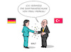 Cartoon: Die eiserne Hand (small) by Erl tagged politik,außenministerin,annalena,baerbock,besuch,türkei,außenminister,mevlüt,cavusoglu,streit,haft,osman,kavala,aktivist,menschenrechte,altkanzlerin,angela,merkel,samthandschuhe,eiserne,hand,karikatur,erl