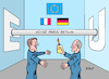 Cartoon: Ein gutes Tröpfchen z. Begrüßung (small) by Erl tagged politik,regierung,neu,ampel,spd,fdp,grüne,bundeskanzler,olaf,scholz,antrittsbesuch,frankreich,achse,paris,berlin,eu,schmieröl,öl,maschinenraum,präsident,emmanuel,macron,europa,karikatur,erl