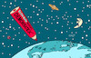 Cartoon: Elon Musks neue Rakete (small) by Erl tagged politik,usa,wahl,sieger,donald,trump,elon,musk,abschaffung,verwaltung,demokratie,rotstift,rakete,erde,weltall,karikatur,erl