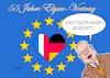 Cartoon: Elysee-Vertrag (small) by Erl tagged politik,elyseevertrag,vertrag,freundschaft,austausch,frankreich,deutschland,de,gaulle,adenauer,1963,weltkrieg,krieg,feindschaft,feind,erzfeind,freund,europa,eu,motor,herz,herzstück,jubiläum,bundestag,störung,afd,rechtspopulismus,nationalismus,egoismus,gauland,karikatur,erl