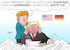 Cartoon: Entspannungspolitik (small) by Erl tagged bundeskanzlerin,angela,merkel,deutschland,besuch,usa,präsident,donald,trump,rechtspopulismus,dekrete,abschottung,einreiseverbote,strafzölle,handelshemmnisse,diplomatie,politik,entspannung,entspannungspolitik,massage,ruhe,nichtstun,ausspannen,ruhestand,bundespräsident,joachim,gauck,karikatur,erl