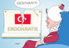 Cartoon: Erdokratie (small) by Erl tagged illustration,politik,tuerkei,praesident,erdogan,referendum,abstimmung,evet,ja,verfassung,aenderung,praesidialsystem,spaltung,zerrissenheit,einschraenkung,demokratie,gewaltenteilung,grundrechte,meinungsfreiheit,pressefreiheit,parlament,wiedereinfuehrung,todesstrafe,sultan,neutralitaet,wahlkampf,unfair,putsch,verhaftungen,journalisten,ausnahmezustand,karikatur,erl