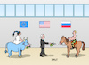 Cartoon: Erstes Beschnuppern (small) by Erl tagged politik,treffen,eu,usa,präsident,joe,biden,russland,wladimir,putin,beschnuppern,europa,stier,pferd,gras,hafer,menschen,tiere,karikatur,erl